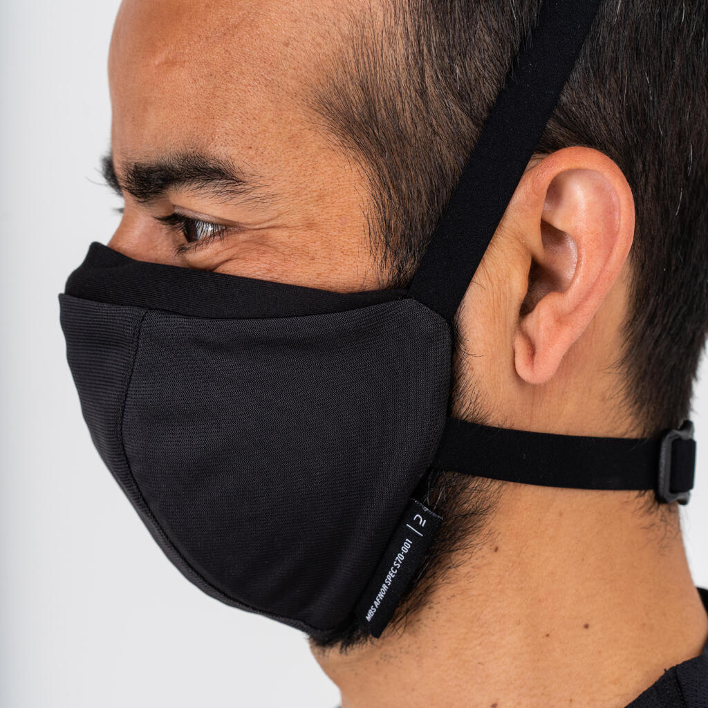 MBS REUSABLE COVID-19 SPORTS BARRIER MASK - BLACK